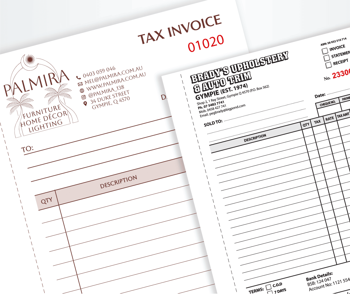 Invoice Book Printing Gympie